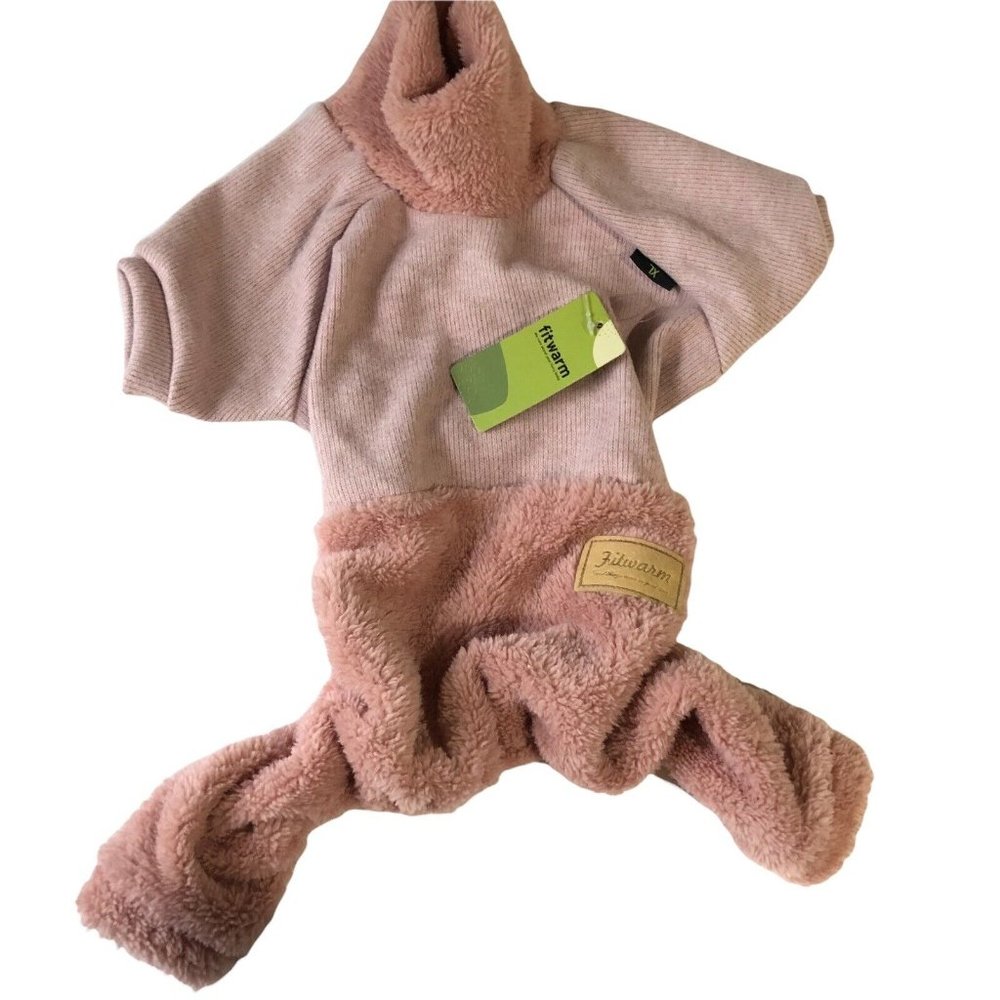 Fitwarm Turtleneck Knitted Dog Sweater Puppy Pajamas‎ Thermal Winter Nwt Pink XL